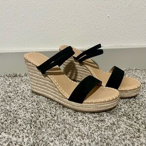 Elegant Black Wedge Espadrilles